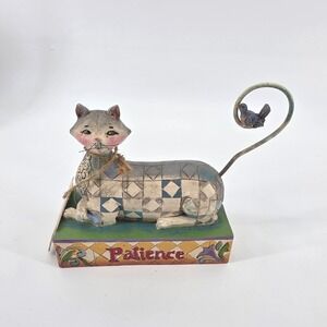 VTG Jim Shore Heartwood Creek Patience Cat Figurine V4006926 2006with Bird